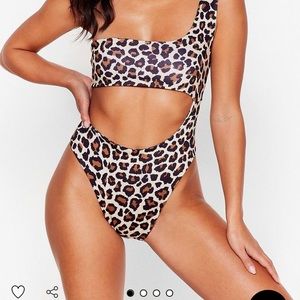 Nasty gal cheetah one piece bathing suit